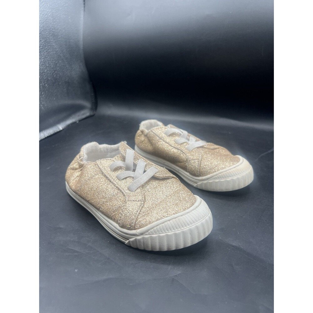 Wonder Nation Kids Memory Foam Shoes Size 10 Gold Glitter Sparkle Lace Up